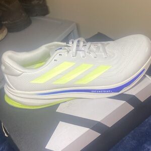 Adidas White and Bright Yellow Running Shoes